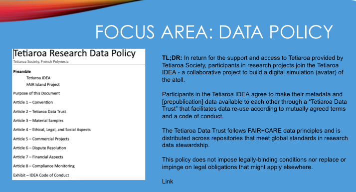 Data Policy for FAIR Island Project nearing completion